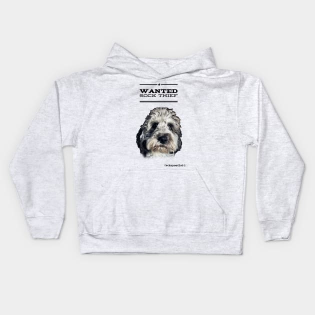 Cockapoo / Doodle Dog Sock Thief Kids Hoodie by WoofnDoodle 